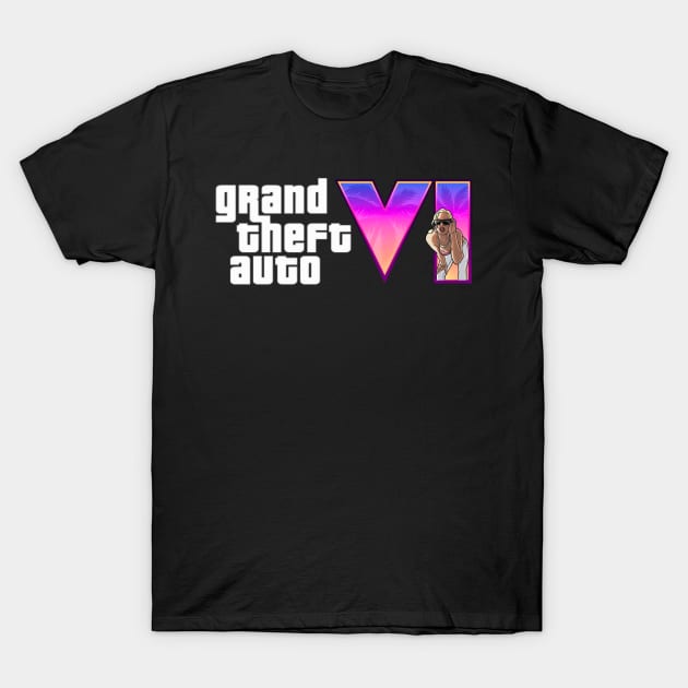 GTA 6 (Grand Theft Auto)-cool game design T-Shirt by earngave